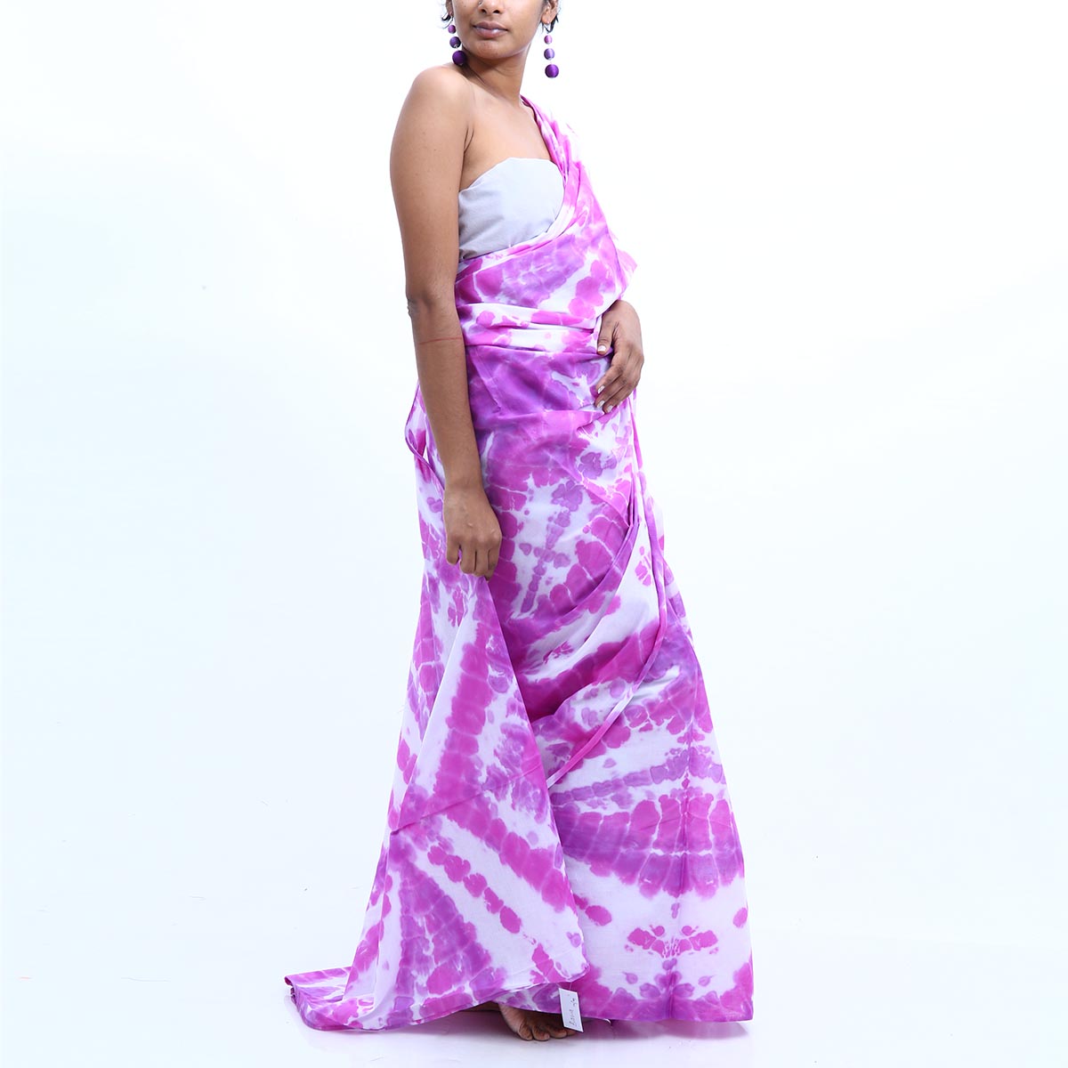 Purple Cloud Tie Dye Saree
