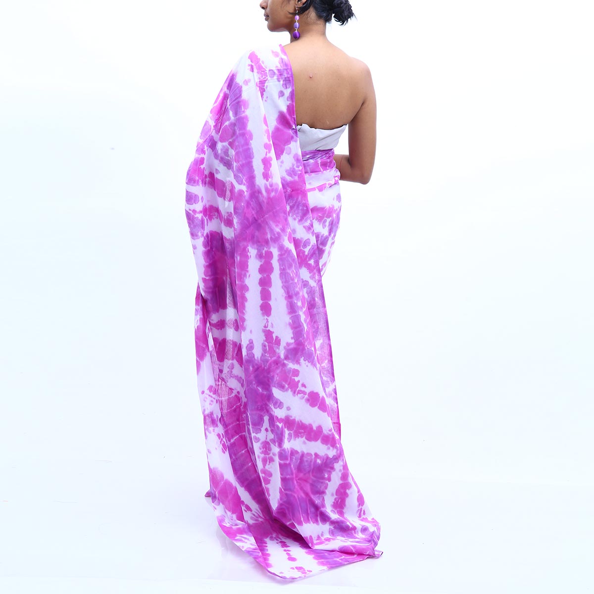 Purple Cloud Tie Dye Saree