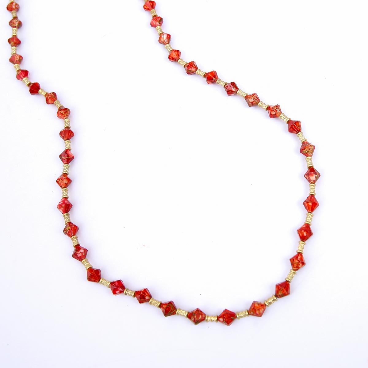 Ruby beaded necklace