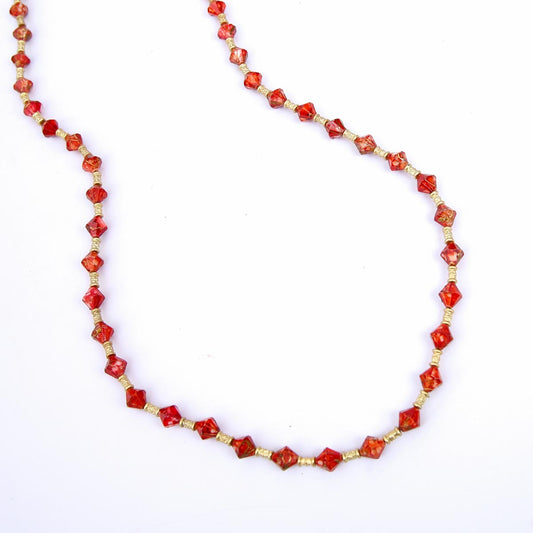 Ruby beaded necklace