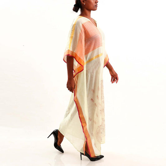 Peachy Block Printed Kaftan