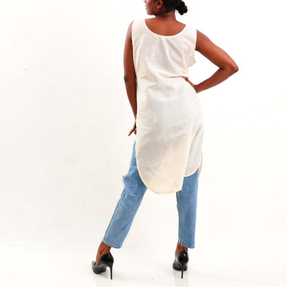 Lavender Block Printed Kurta Top