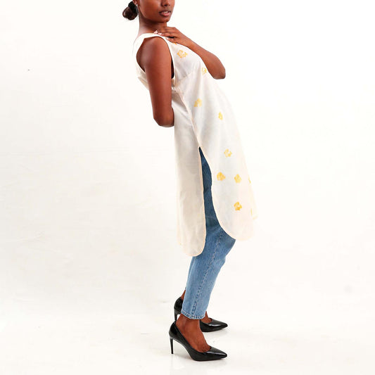 Lavender Block Printed Kurta Top