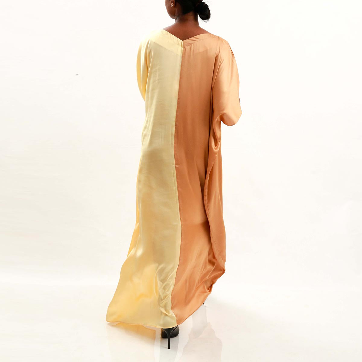 Brown Hues Silk Batik Kaftan