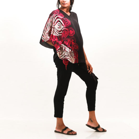 Fuscia Rose Batik Top