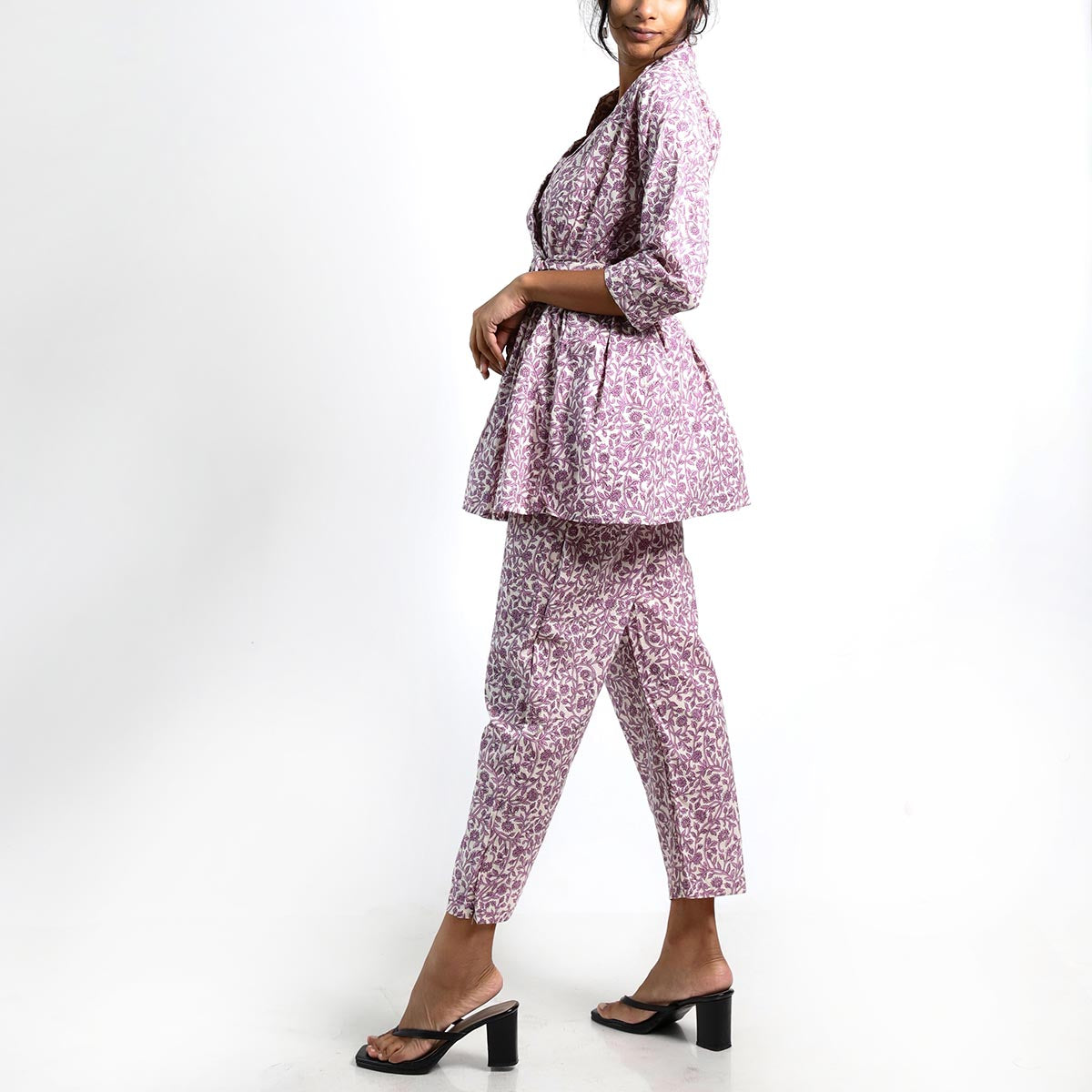 Lavendar Block Printed Co-ord Set