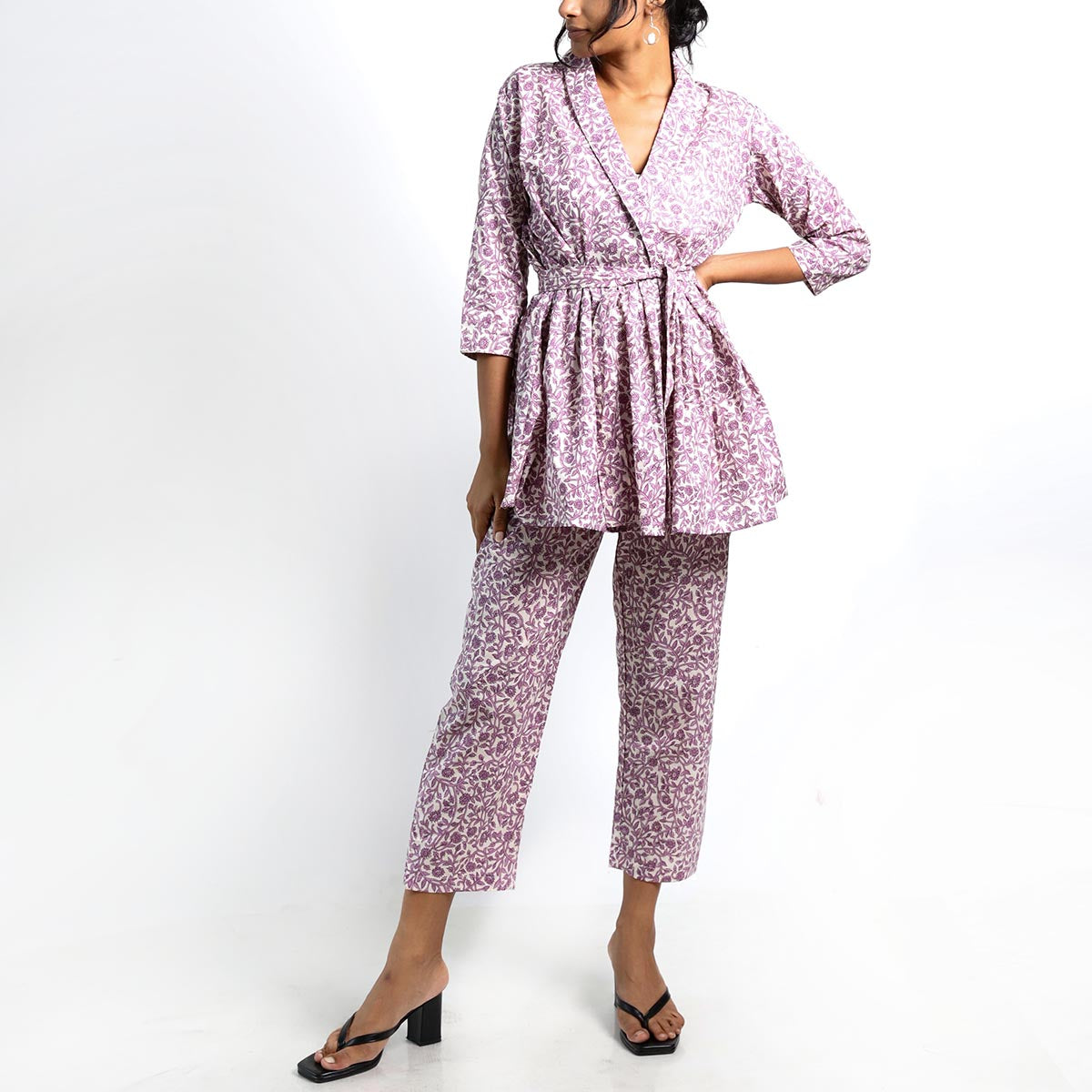 Lavendar Block Printed Co-ord Set