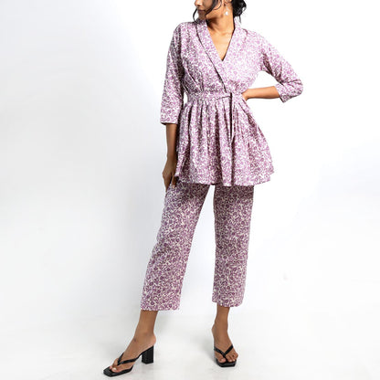 Lavendar Block Printed Co-ord Set