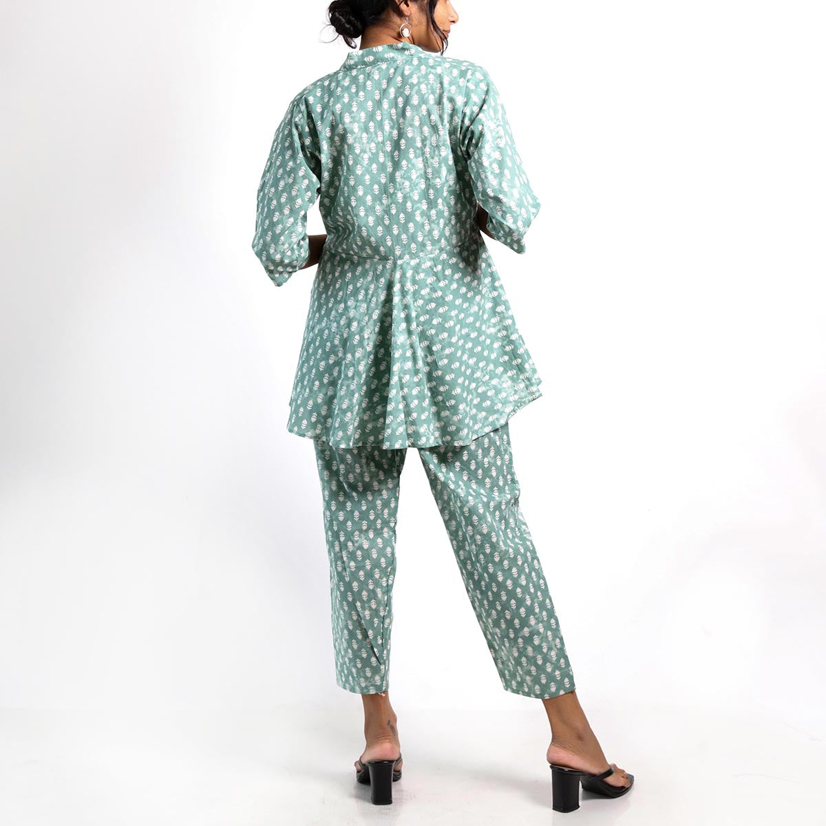 Turquoise Block Printed Co-ord Set
