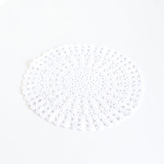 Snow Hand-Crocheted Coaster