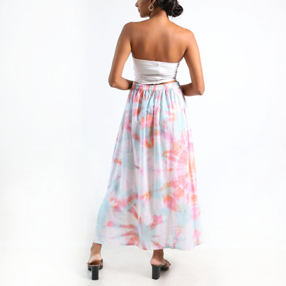Cotton Candy Charm Tie-Dye Skirt
