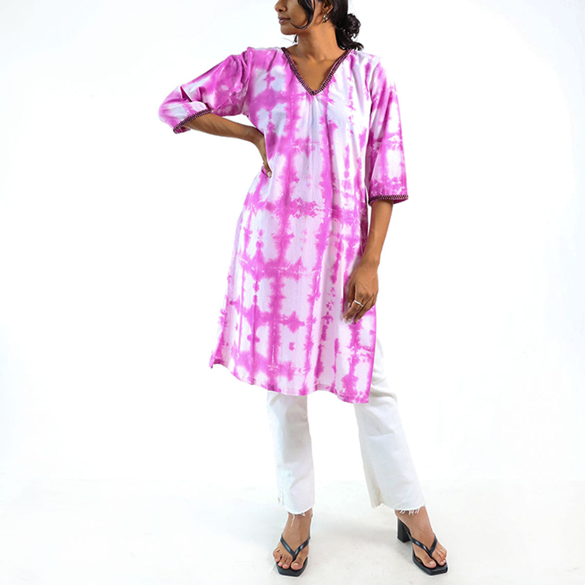Magenta Magic Tie-Dye Kurtha