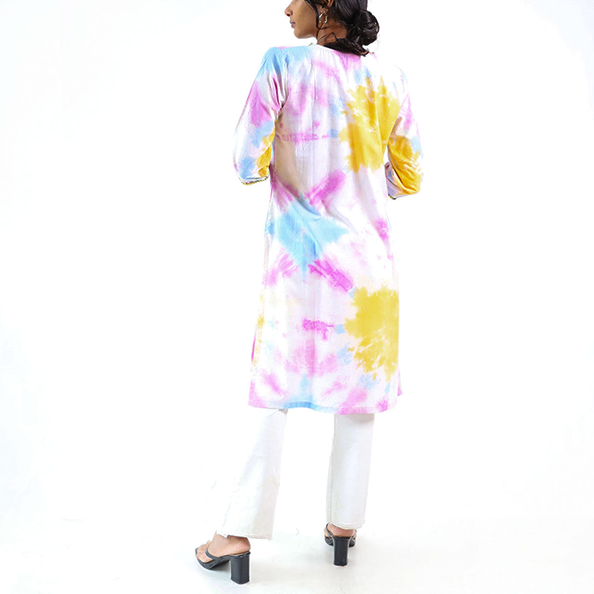 Pastel Whimsy Tie-Dye Kurtha