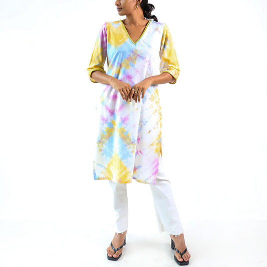 Cotton Candy Dreams Tie-Dye Kurtha