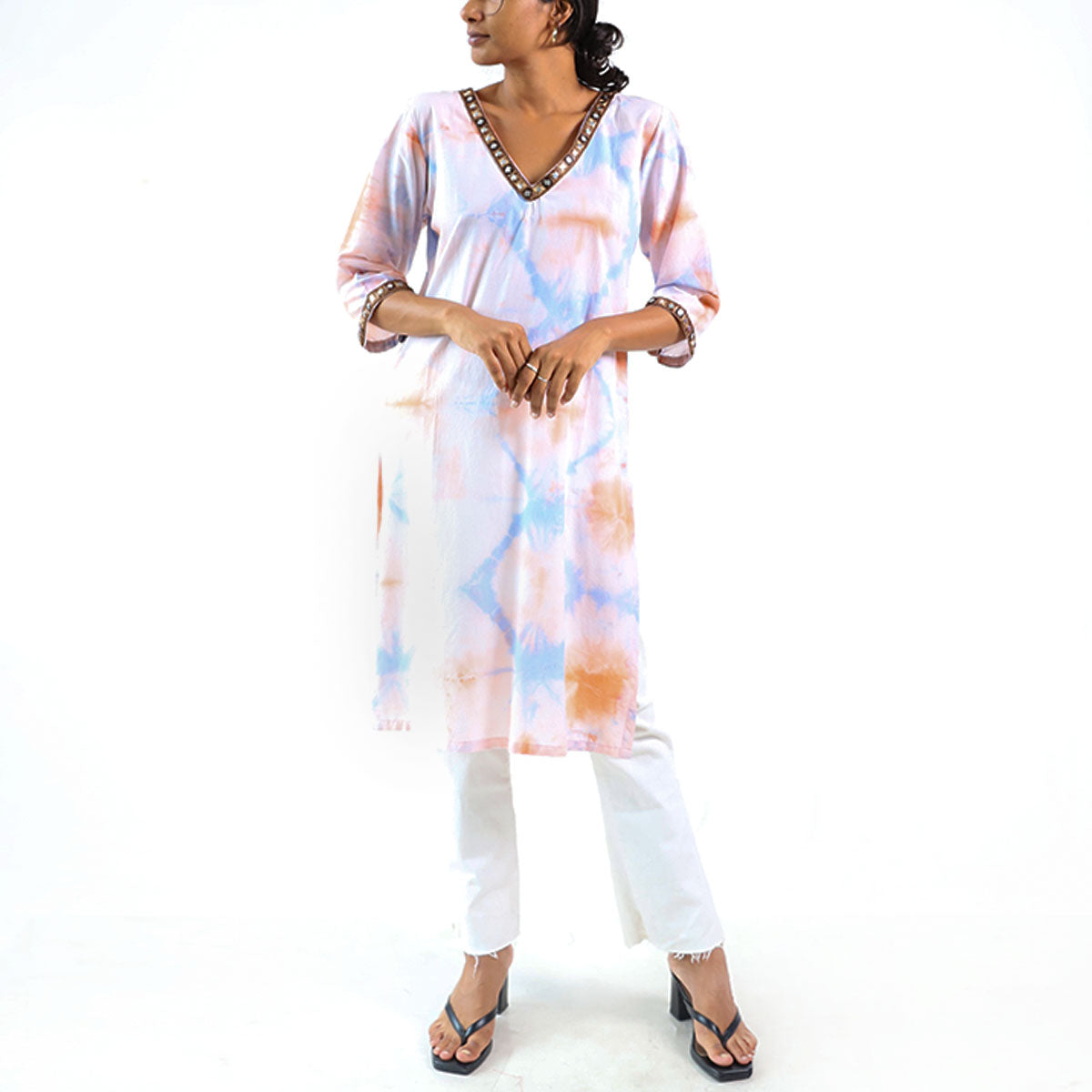 Soft Hues Tie-Dye Kurtha