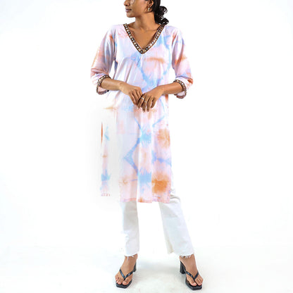 Soft Hues Tie-Dye Kurtha