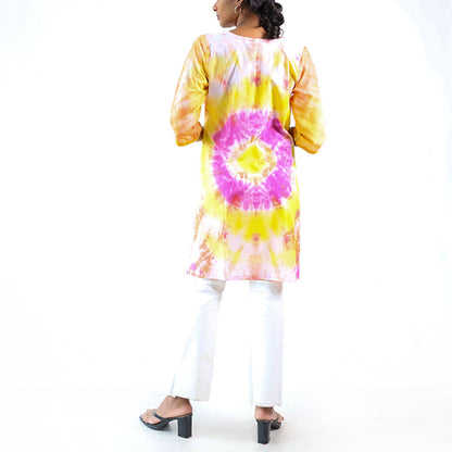 Golden Sunset Tie-Dye Kurtha