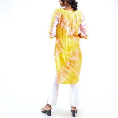 Sunny Lemonade Tie-Dye Kurtha