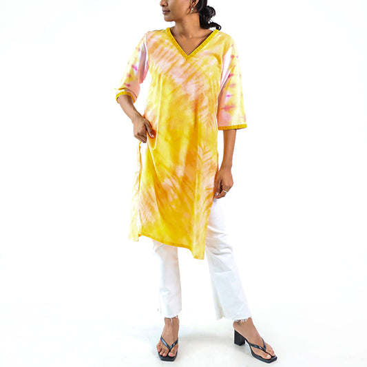 Sunny Lemonade Tie-Dye Kurtha