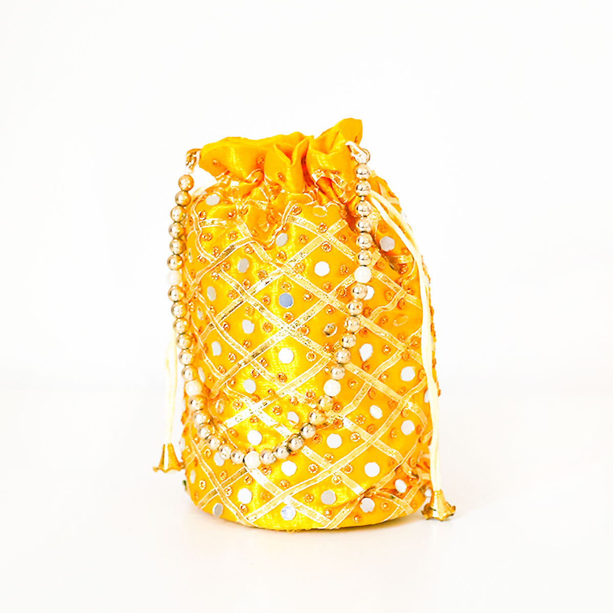 Mustard Yellow Embroided Polti Bag