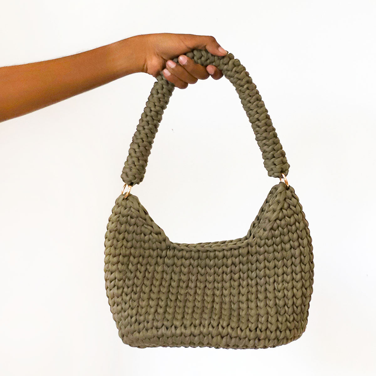 Olive Crotchet Shoulder Bag