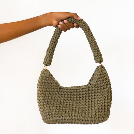 Olive Crotchet Shoulder Bag