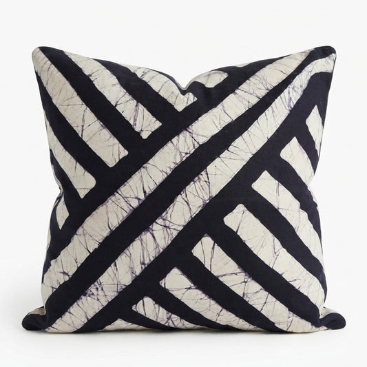 Monochrome Stripes Batik Cushion Cover