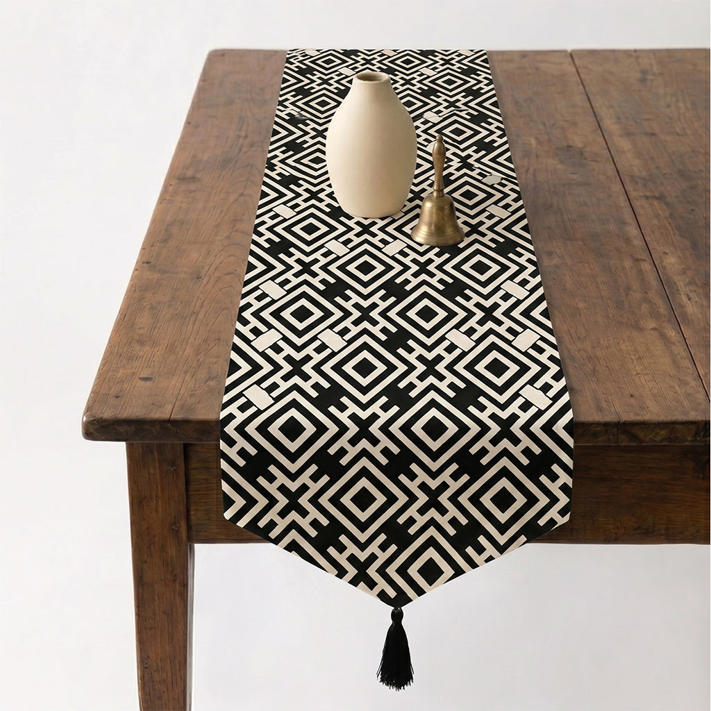 Obsidian Aztec Table runner Large