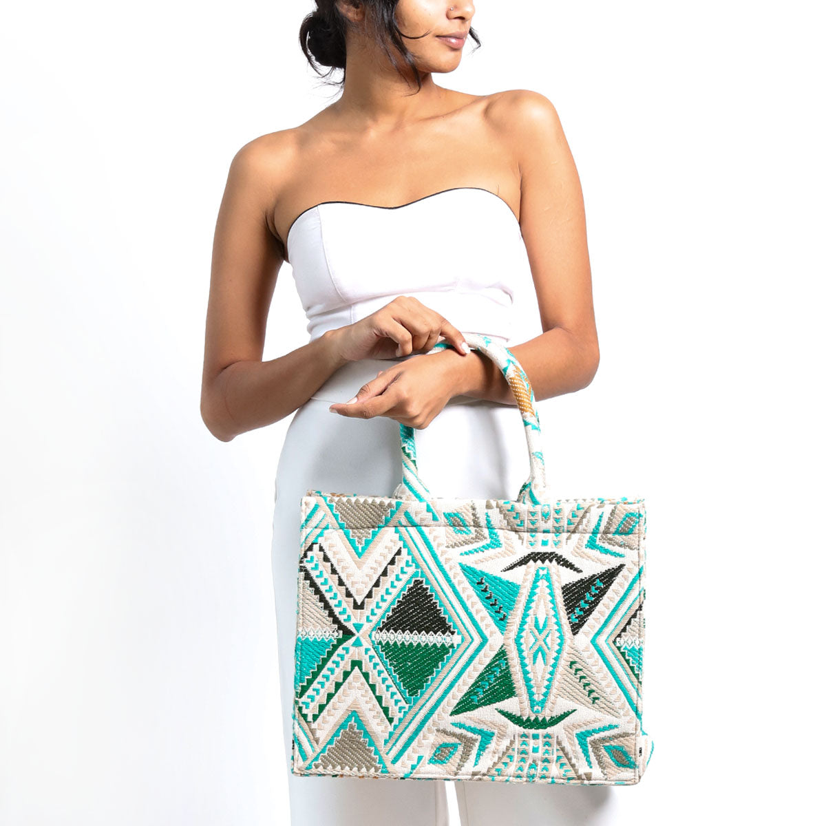 Emerald Handloom Book Tote