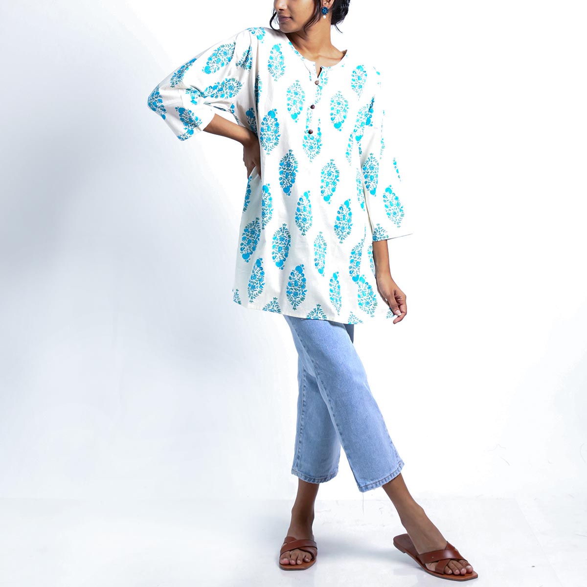 Topaz Block Printed Top