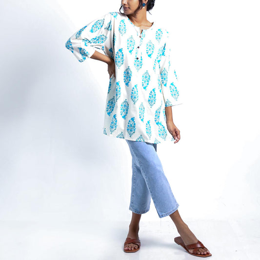 Topaz Block Printed Top