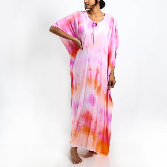 Candy Floss Tie-Dye kaftan