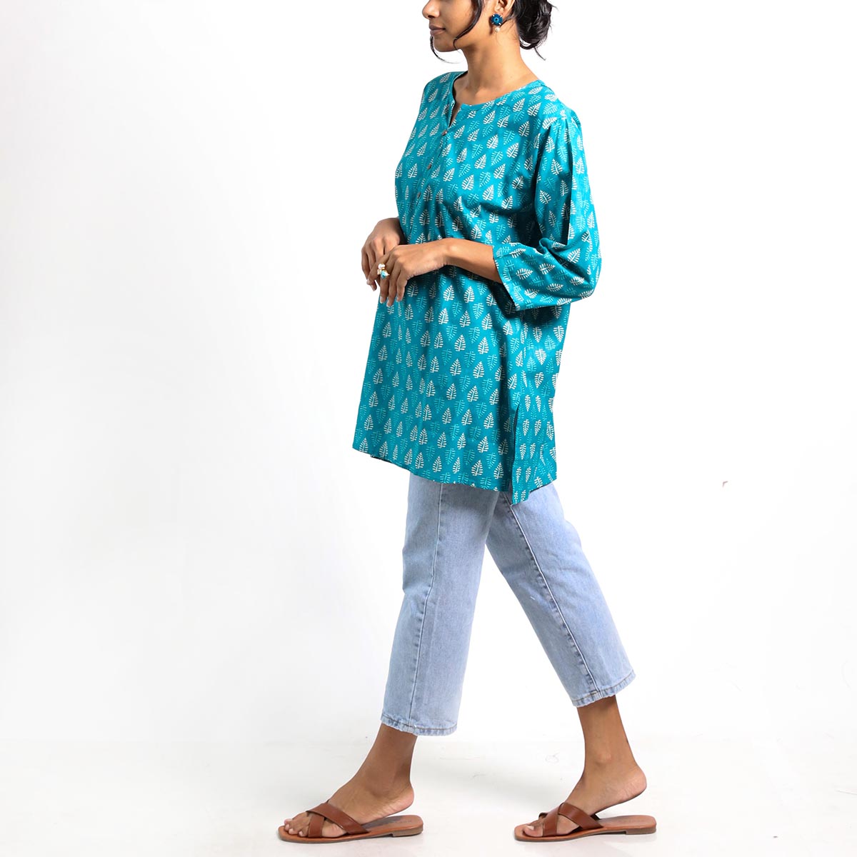 Azure Block Printed Top
