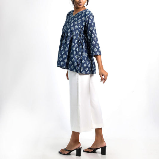 Sapphire Motif Wrap Top