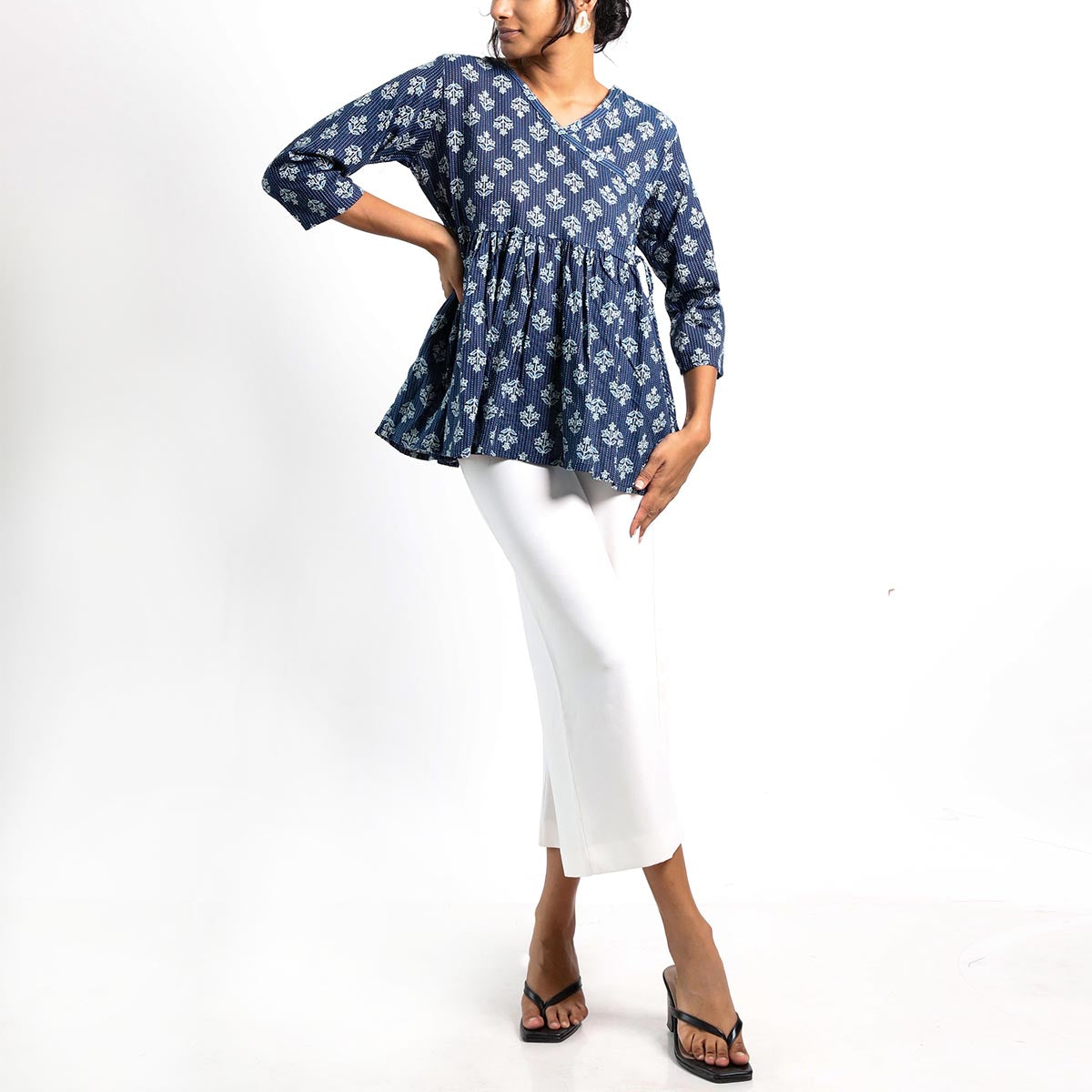 Sapphire Motif Wrap Top
