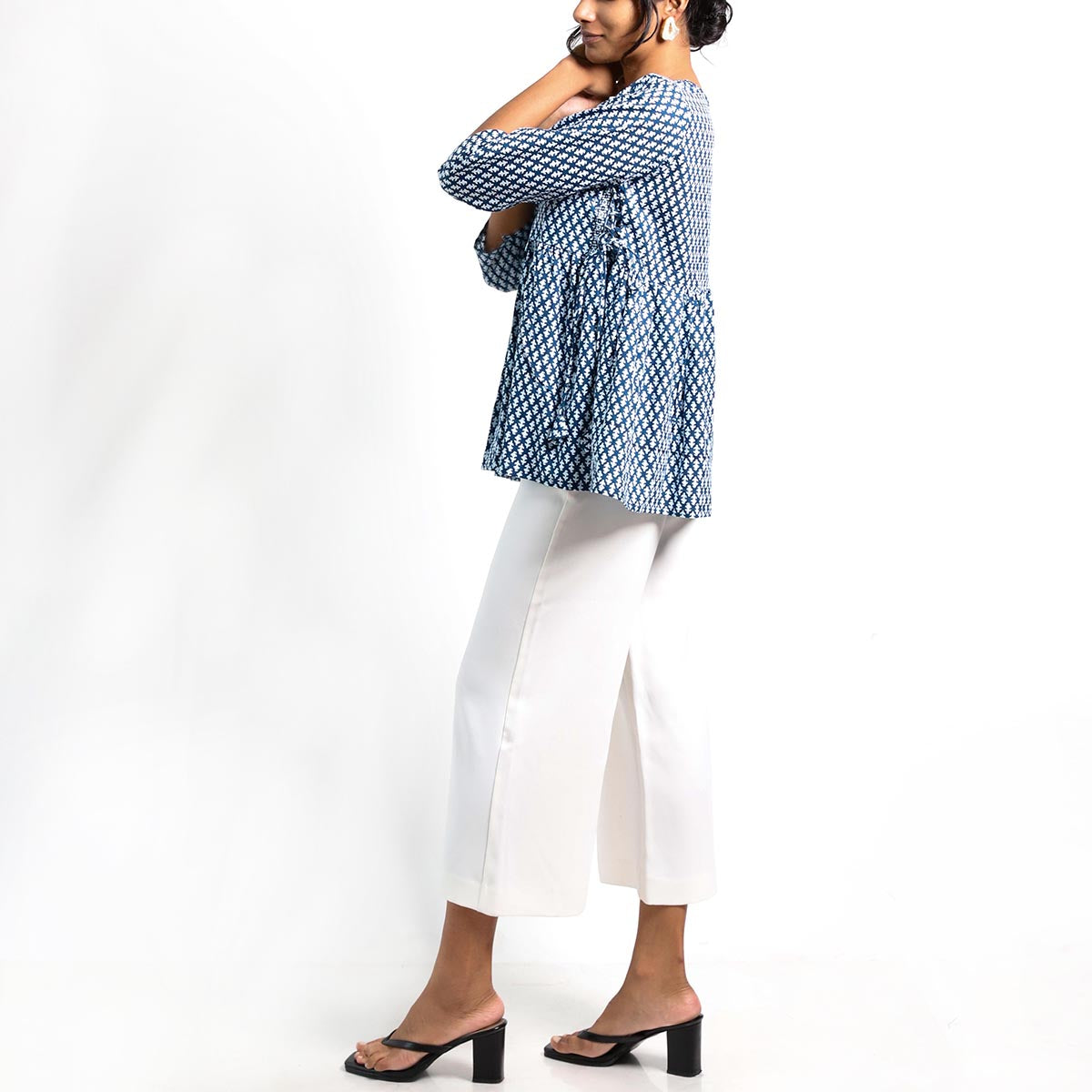 Topaz Motif Wrap Top