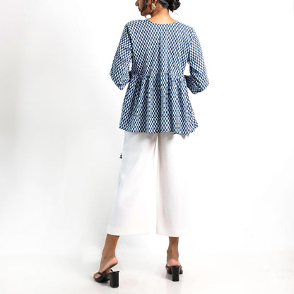 Topaz Motif Wrap Top