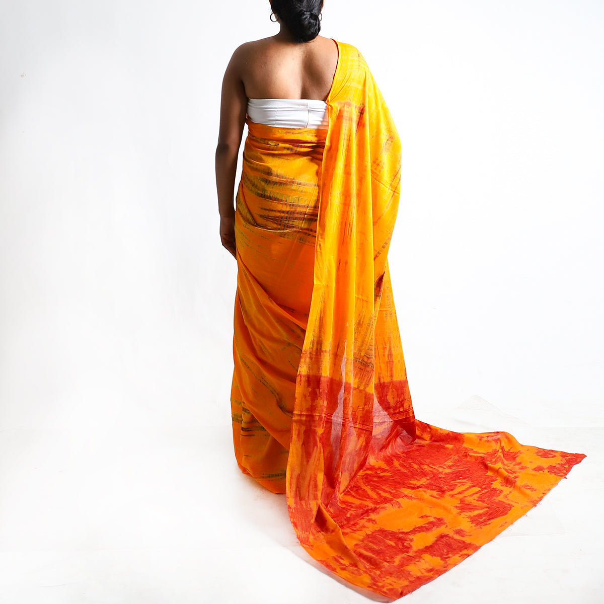 Tangerine Tie Dye Saree