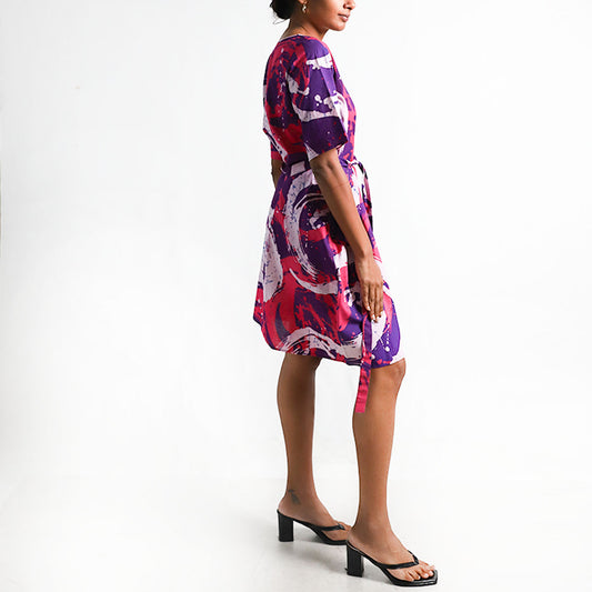 Purple Swirls Batik Dress