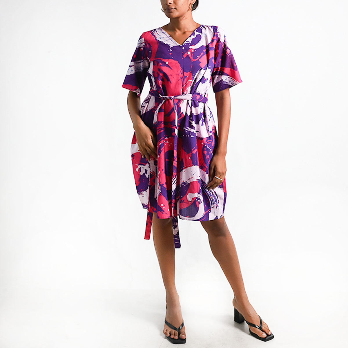 Purple Swirls Batik Dress