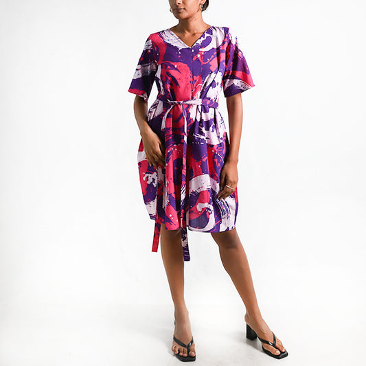 Purple Swirls Batik Dress