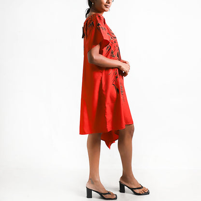 Crimson One Sided Poncho Top