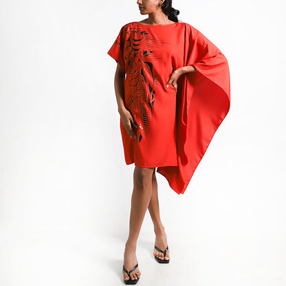 Crimson One Sided Poncho Top