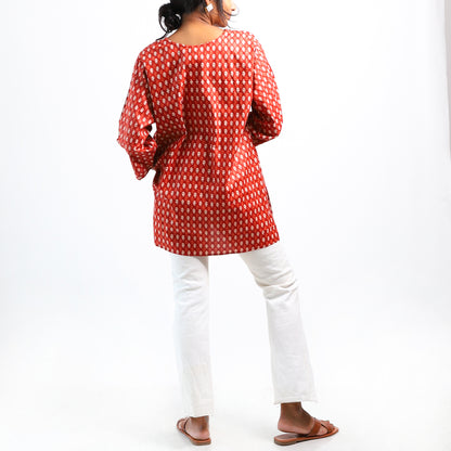 Artisanal Chic Block Printed Top