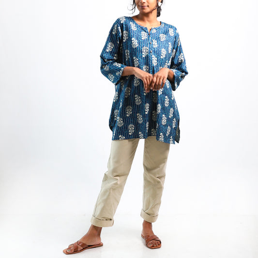 Ethereal Waters Block Printed Top