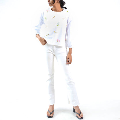 White Whimsy Embroidered Top