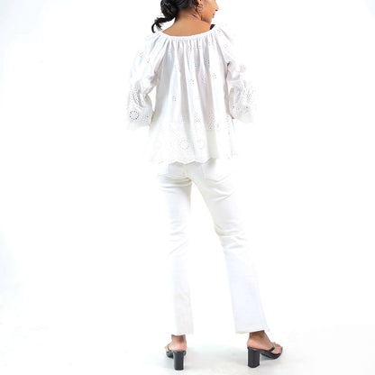 Pure Petals Embroidered Top