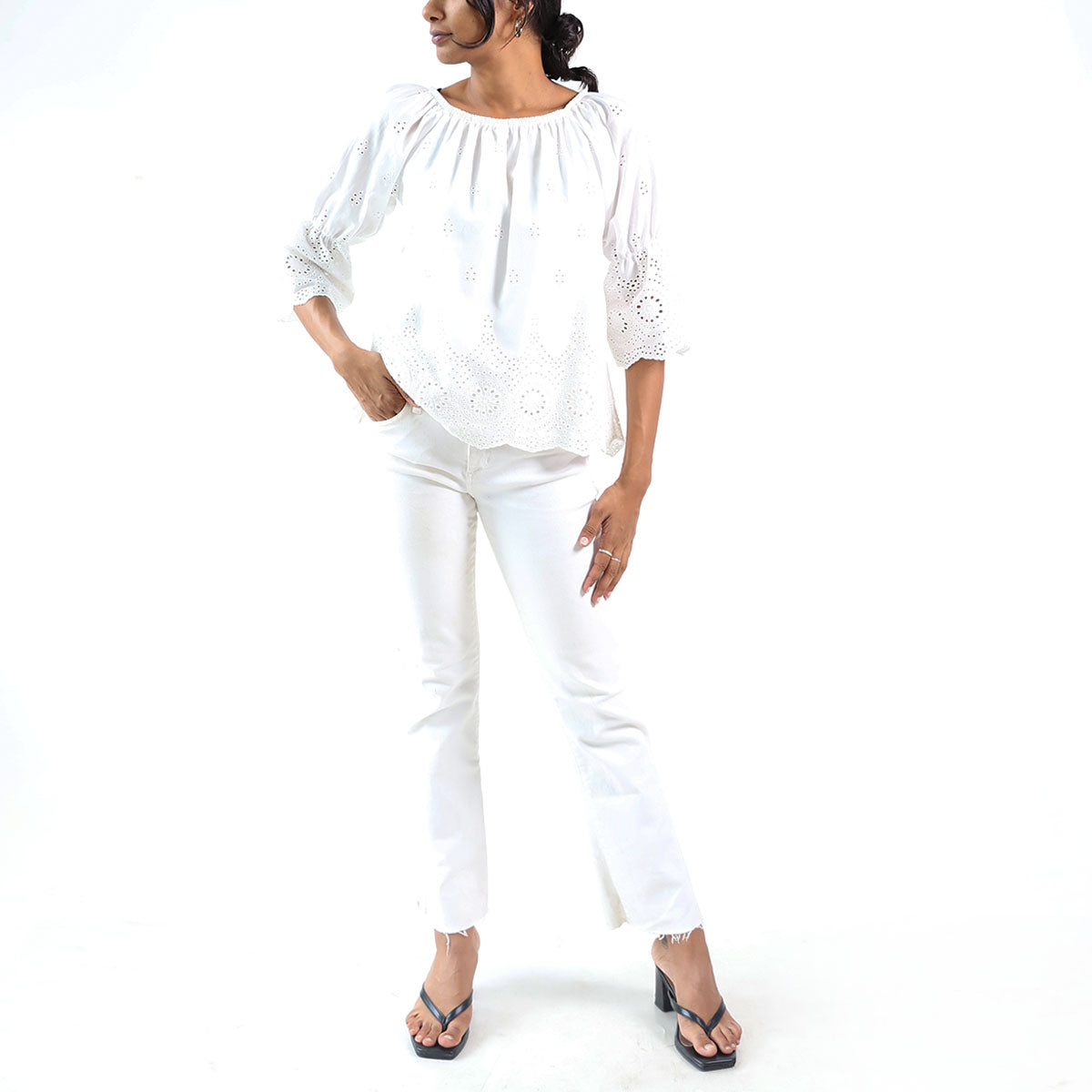 Pure Petals Embroidered Top
