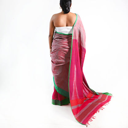 Magenta Bloom Handloom Saree