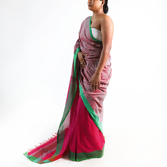 Magenta Bloom Handloom Saree